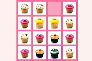 Διάφορα cupcakes σε ροζ πλέγμα, το καθένα με διαφορετική διακόσμηση