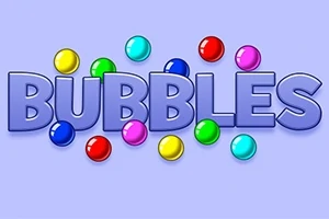 Η εικόνα δείχνει τη λέξη BUBBLES με φόντο ανοιχτό μωβ και πολύχρωμες σφαίρες γύρω της