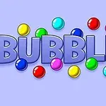 Η εικόνα δείχνει τη λέξη BUBBLES με φόντο ανοιχτό μωβ και πολύχρωμες σφαίρες γύρω της