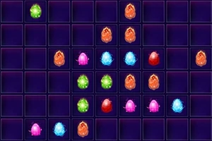 Move the Eggs to the blank spaces in order to create a horizontal or vertical row of 5 identical items