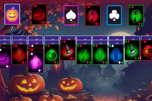 Κάρτες με θέμα το Halloween με φόντο απόλυξης νύχτας και κολοκύθες