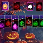 Κάρτες με θέμα το Halloween με φόντο απόλυξης νύχτας και κολοκύθες