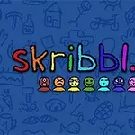 Χρωματιστό λογότυπο με τη λέξη skribbl