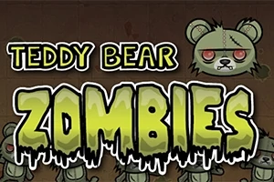 Τίτλος Teddy Bear Zombies με κινούμενο σχέδιο ζόμπι αρκουδάκι στο φόντο