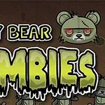 Τίτλος Teddy Bear Zombies με κινούμενο σχέδιο ζόμπι αρκουδάκι στο φόντο